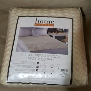 Home Design 3 Zone Memory Foam Mattress Pad
